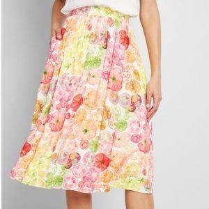 Modcloth Heirloom Tomato Print Pocket Midi Skirt